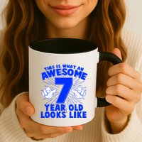 Funny This Is What An Awesome 7 Year Old Looks Like Birthday Mug