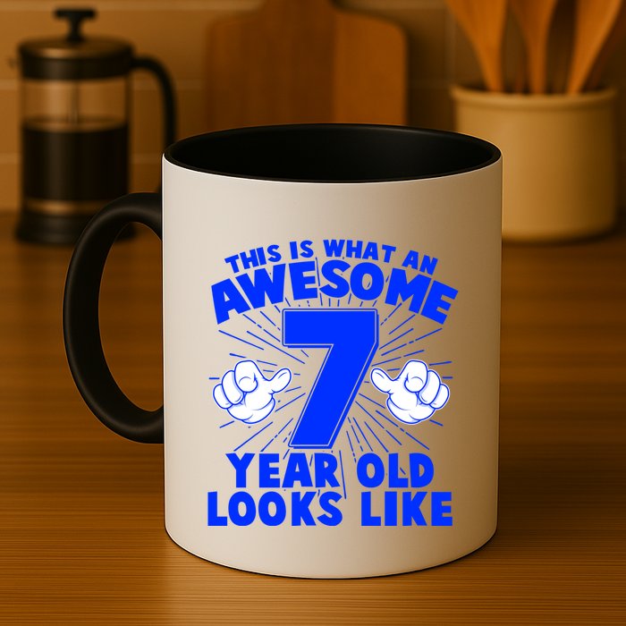 Funny This Is What An Awesome 7 Year Old Looks Like Birthday Mug