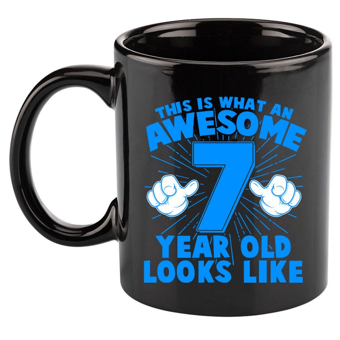 Funny This Is What An Awesome 7 Year Old Looks Like Birthday 11oz C Handle Ceramic Mug