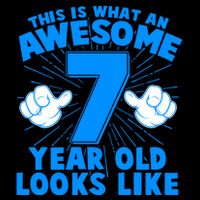 Funny This Is What An Awesome 7 Year Old Looks Like Birthday Drawstring Bag