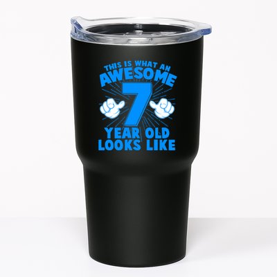 Funny This Is What An Awesome 7 Year Old Looks Like Birthday Tumbler