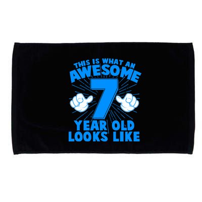 Funny This Is What An Awesome 7 Year Old Looks Like Birthday Microfiber Hand Towel