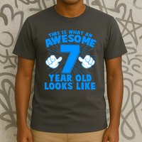 Funny This Is What An Awesome 7 Year Old Looks Like Birthday T-Shirt