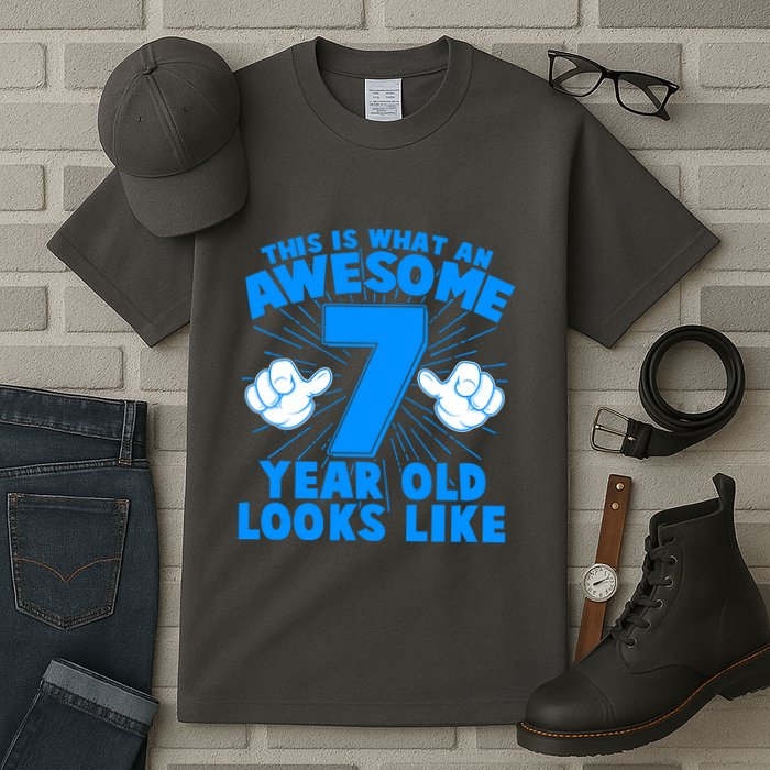 Funny This Is What An Awesome 7 Year Old Looks Like Birthday Tall T-Shirt