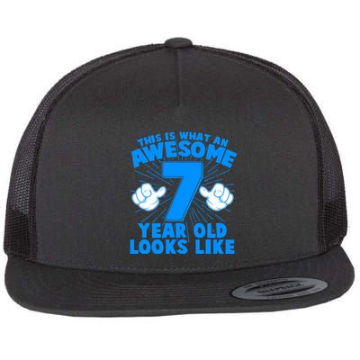 Funny This Is What An Awesome 7 Year Old Looks Like Birthday Flatbill Hat