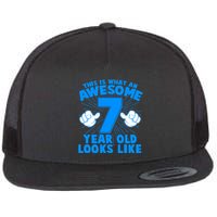 Funny This Is What An Awesome 7 Year Old Looks Like Birthday Flatbill Hat