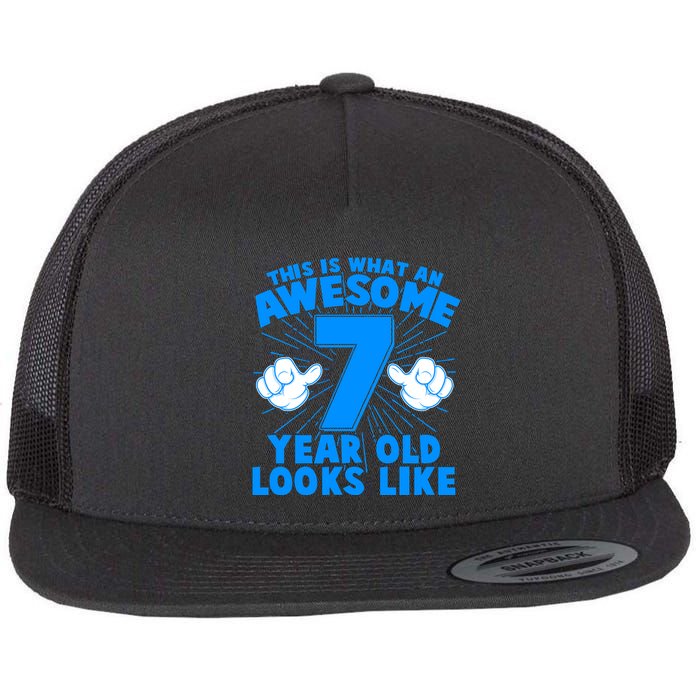 Funny This Is What An Awesome 7 Year Old Looks Like Birthday Flatbill Hat