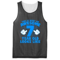 Funny This Is What An Awesome 7 Year Old Looks Like Birthday Mesh Reversible Basketball Jersey Tank
