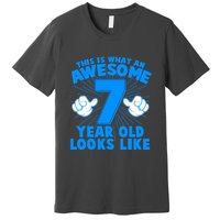 Funny This Is What An Awesome 7 Year Old Looks Like Birthday Premium T-Shirt