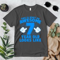 Funny This Is What An Awesome 7 Year Old Looks Like Birthday Premium T-Shirt