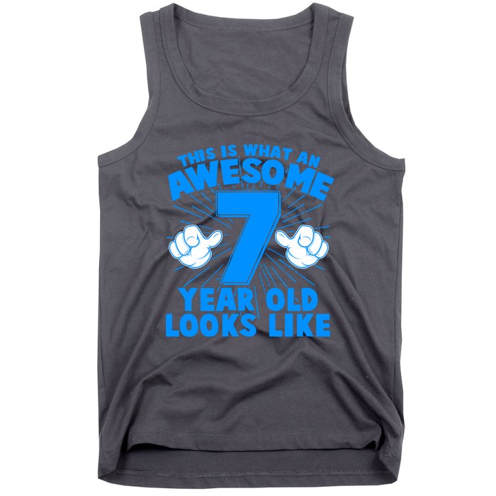 Funny This Is What An Awesome 7 Year Old Looks Like Birthday Tank Top