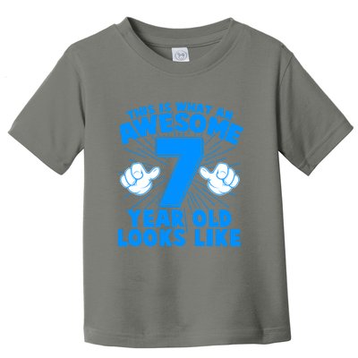 Funny This Is What An Awesome 7 Year Old Looks Like Birthday Toddler T-Shirt