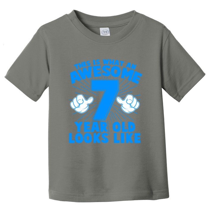 Funny This Is What An Awesome 7 Year Old Looks Like Birthday Toddler T-Shirt
