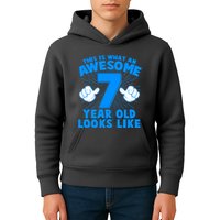 Funny This Is What An Awesome 7 Year Old Looks Like Birthday Kids Hoodie