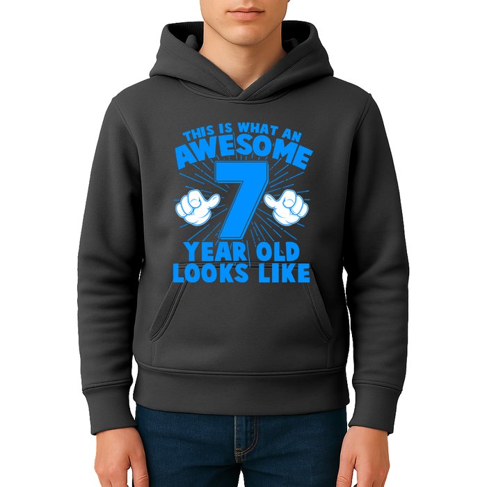 Funny This Is What An Awesome 7 Year Old Looks Like Birthday Kids Hoodie