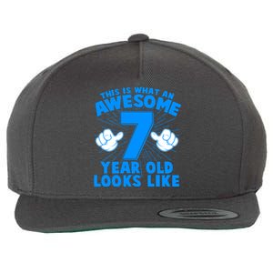 Funny This Is What An Awesome 7 Year Old Looks Like Birthday Wool Snapback Cap