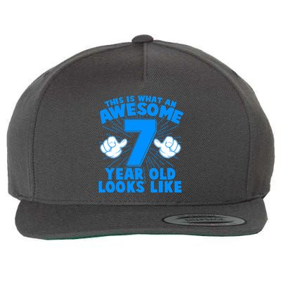 Funny This Is What An Awesome 7 Year Old Looks Like Birthday Wool Snapback Cap