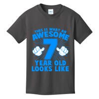 Funny This Is What An Awesome 7 Year Old Looks Like Birthday Kids T-Shirt