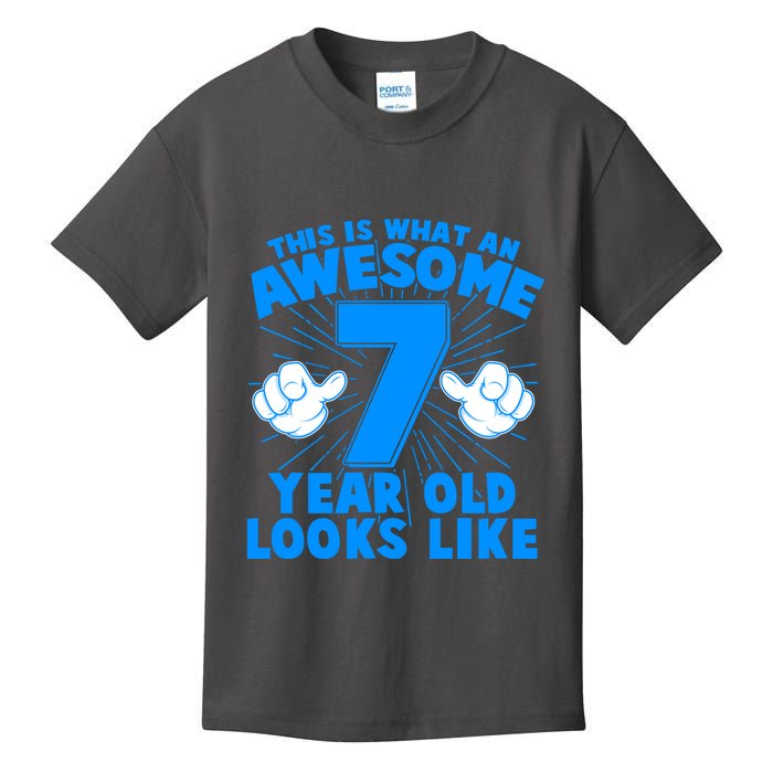 Funny This Is What An Awesome 7 Year Old Looks Like Birthday Kids T-Shirt