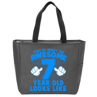 Funny This Is What An Awesome 7 Year Old Looks Like Birthday Zip Tote Bag