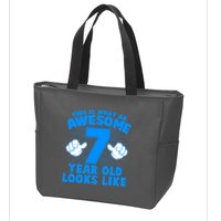 Funny This Is What An Awesome 7 Year Old Looks Like Birthday Zip Tote Bag