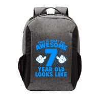 Funny This Is What An Awesome 7 Year Old Looks Like Birthday Vector Backpack