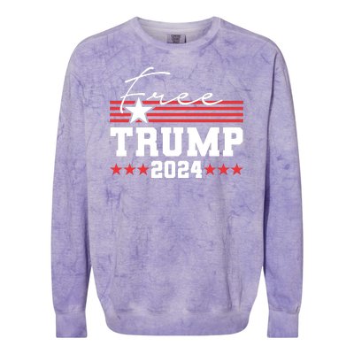 Free Trump Indictment Support Donald Trump 2024 Colorblast Crewneck Sweatshirt