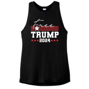 Free Trump Indictment Support Donald Trump 2024 Ladies PosiCharge Tri-Blend Wicking Tank