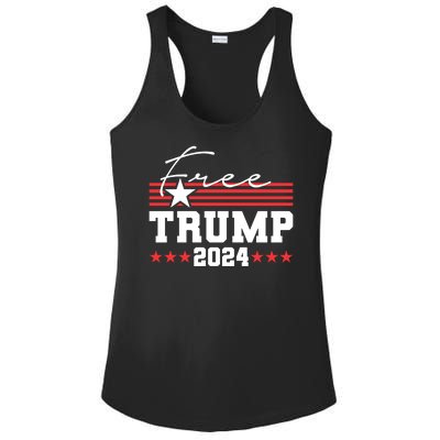 Free Trump Indictment Support Donald Trump 2024 Ladies PosiCharge Competitor Racerback Tank