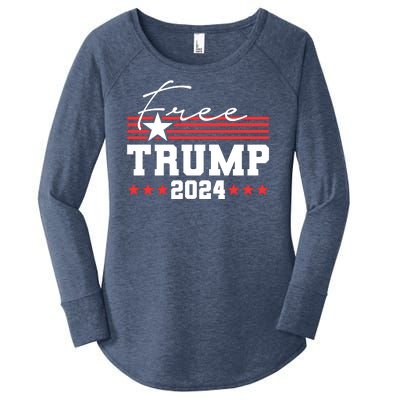 Free Trump Indictment Support Donald Trump 2024 Women's Perfect Tri Tunic Long Sleeve Shirt