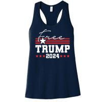 Free Trump Indictment Support Donald Trump 2024 Women's Racerback Tank