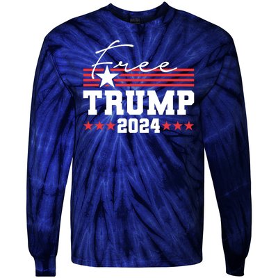 Free Trump Indictment Support Donald Trump 2024 Tie-Dye Long Sleeve Shirt