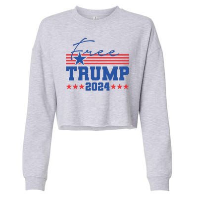 Free Trump Indictment Support Donald Trump 2024 Cropped Pullover Crew