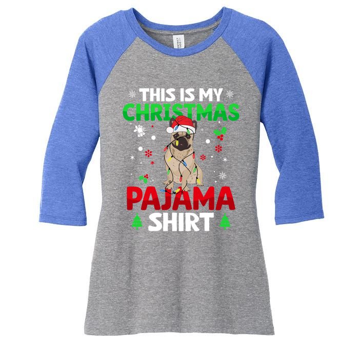 Funny This Is My Christmas French Bulldog Pajama Gift Xmas Cool Gift Women's Tri-Blend 3/4-Sleeve Raglan Shirt