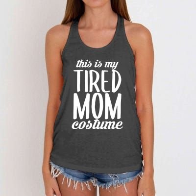 Funny This Is My Tired Mom Costume Halloween Women's Knotted Racerback Tank