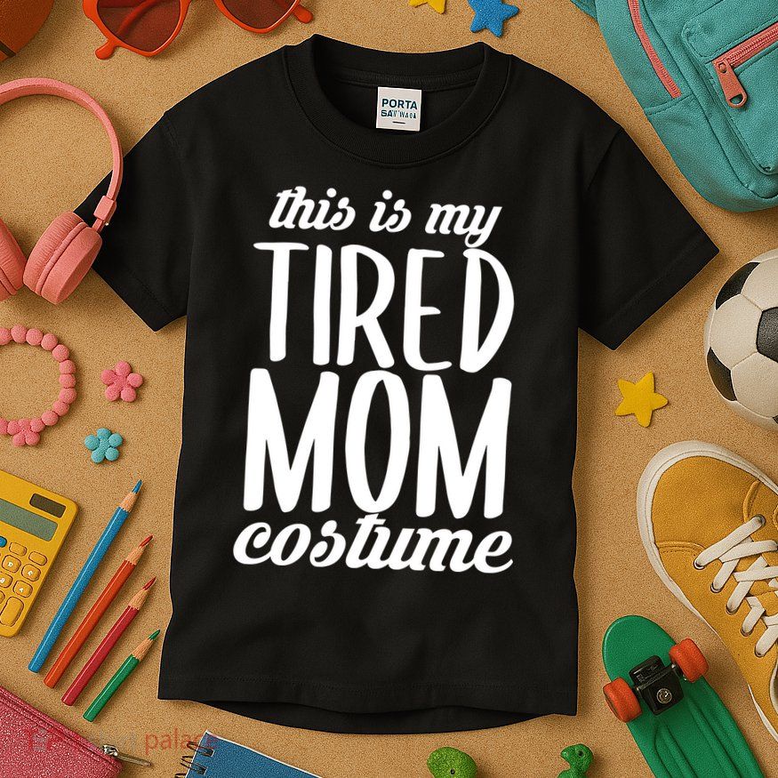 Funny This Is My Tired Mom Costume Halloween Kids T-Shirt