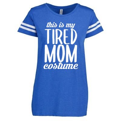 Funny This Is My Tired Mom Costume Halloween Enza Ladies Jersey Football T-Shirt