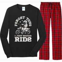 Forget Toys I Just Wanna Ride Dirt Bike Rider Motocross Long Sleeve Pajama Set