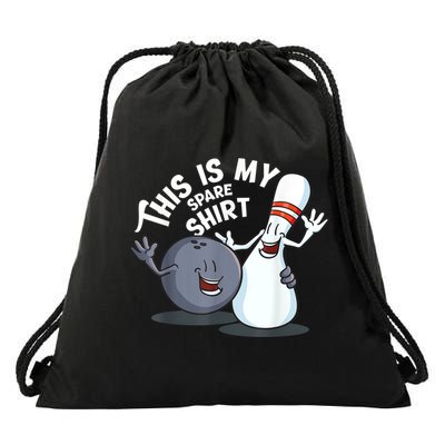 Funny This Is My Spare Bowling Game Gift For Men Women Drawstring Bag