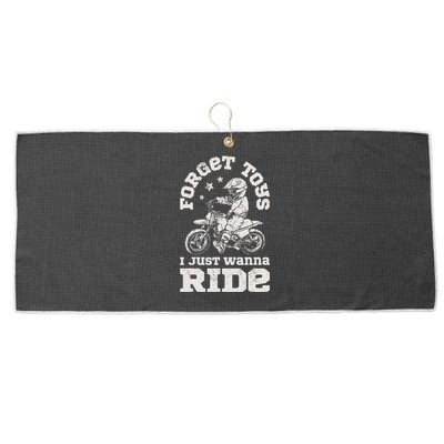 Forget Toys I Just Wanna Ride Dirt Bike Rider Motocross Large Microfiber Waffle Golf Towel