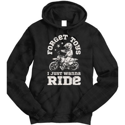 Forget Toys I Just Wanna Ride Dirt Bike Rider Motocross Tie Dye Hoodie