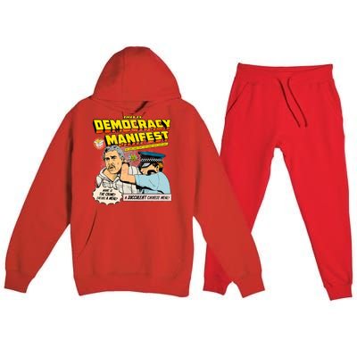 Funny This Is Democracy Manifest Premium Hooded Sweatsuit Set