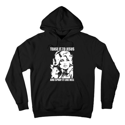 Funny Tease It To Jesus And Spray It Like Hell Western Music Hoodie