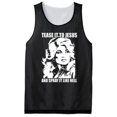 Funny Tease It To Jesus And Spray It Like Hell Western Music Mesh Reversible Basketball Jersey Tank