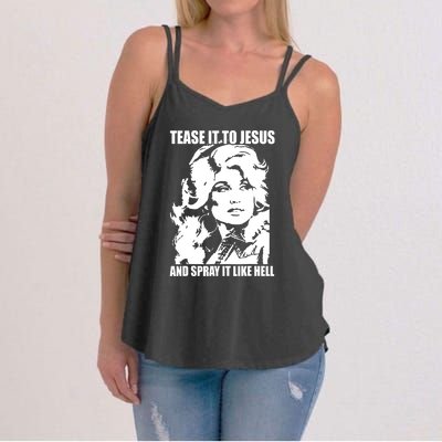 Funny Tease It To Jesus And Spray It Like Hell Western Music Women's Strappy Tank