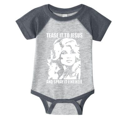 Funny Tease It To Jesus And Spray It Like Hell Western Music Infant Baby Jersey Bodysuit