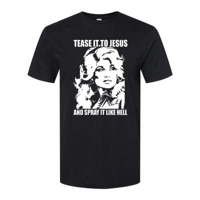 Funny Tease It To Jesus And Spray It Like Hell Western Music Softstyle CVC T-Shirt