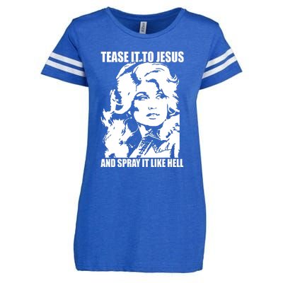 Funny Tease It To Jesus And Spray It Like Hell Western Music Enza Ladies Jersey Football T-Shirt