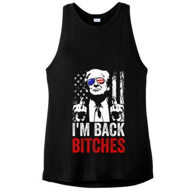 Funny Trump IM Back Bitches Take Ameircan Great Again Ladies PosiCharge Tri-Blend Wicking Tank