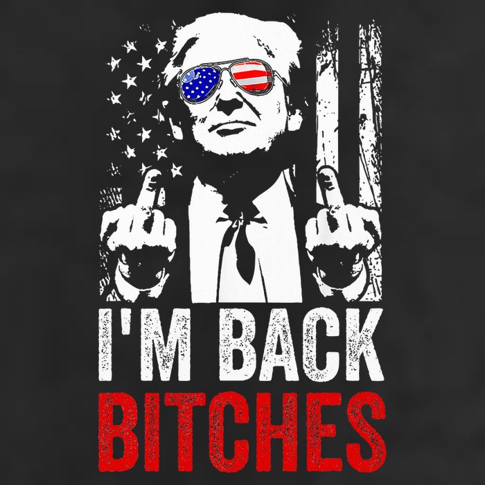 Funny Trump IM Back Bitches Take Ameircan Great Again 7 Panel Mesh Trucker Snapback Hat